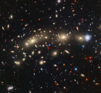 Galaxy cluster MACS0416 (Hubble and Webb composite image)